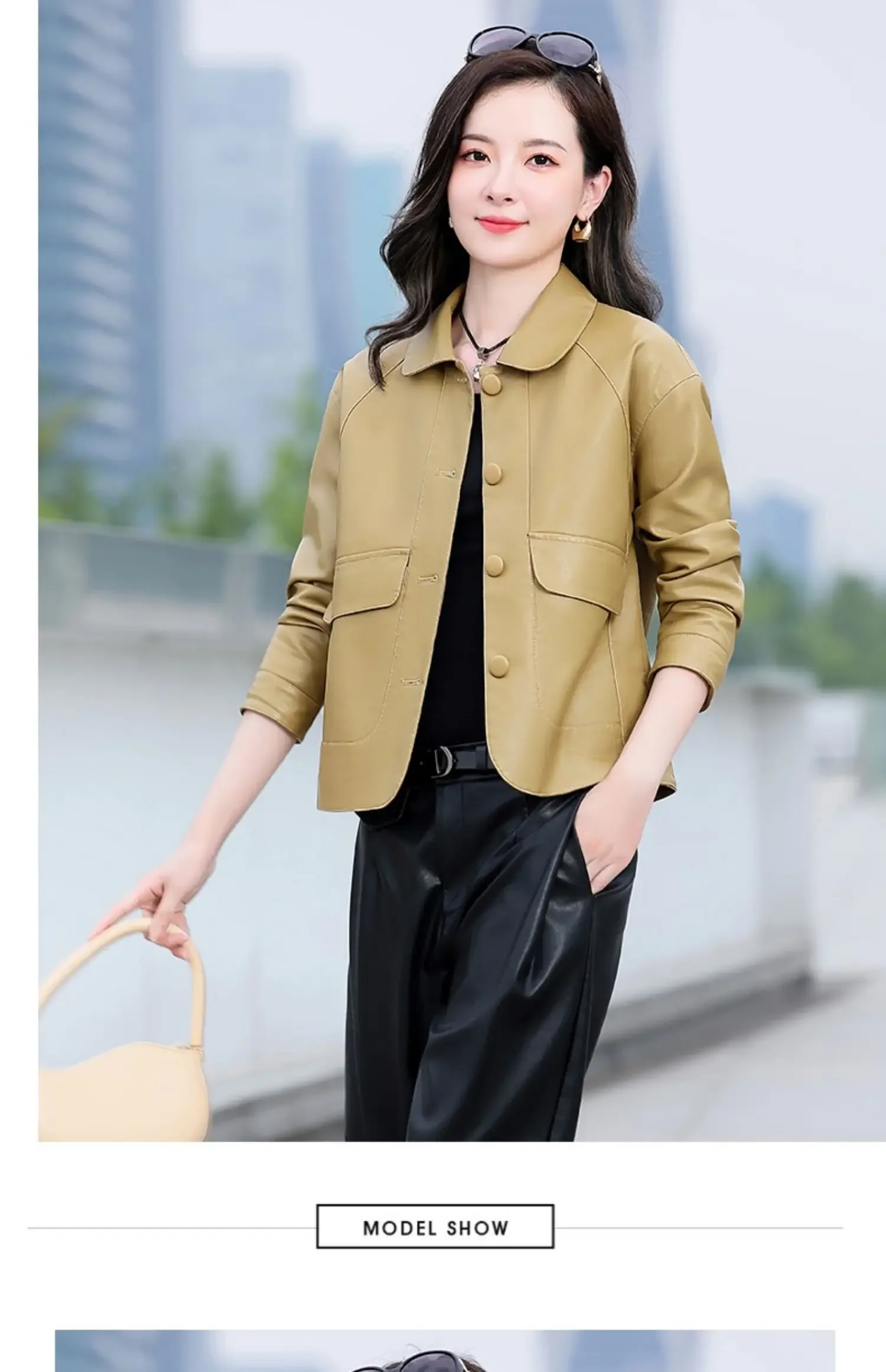 2023 Short Leather Jacket Women Clothes Elegant Leather Jackets Spring Autumn Slim Coats Ladies Fashion Casual Coat New Jaqueta