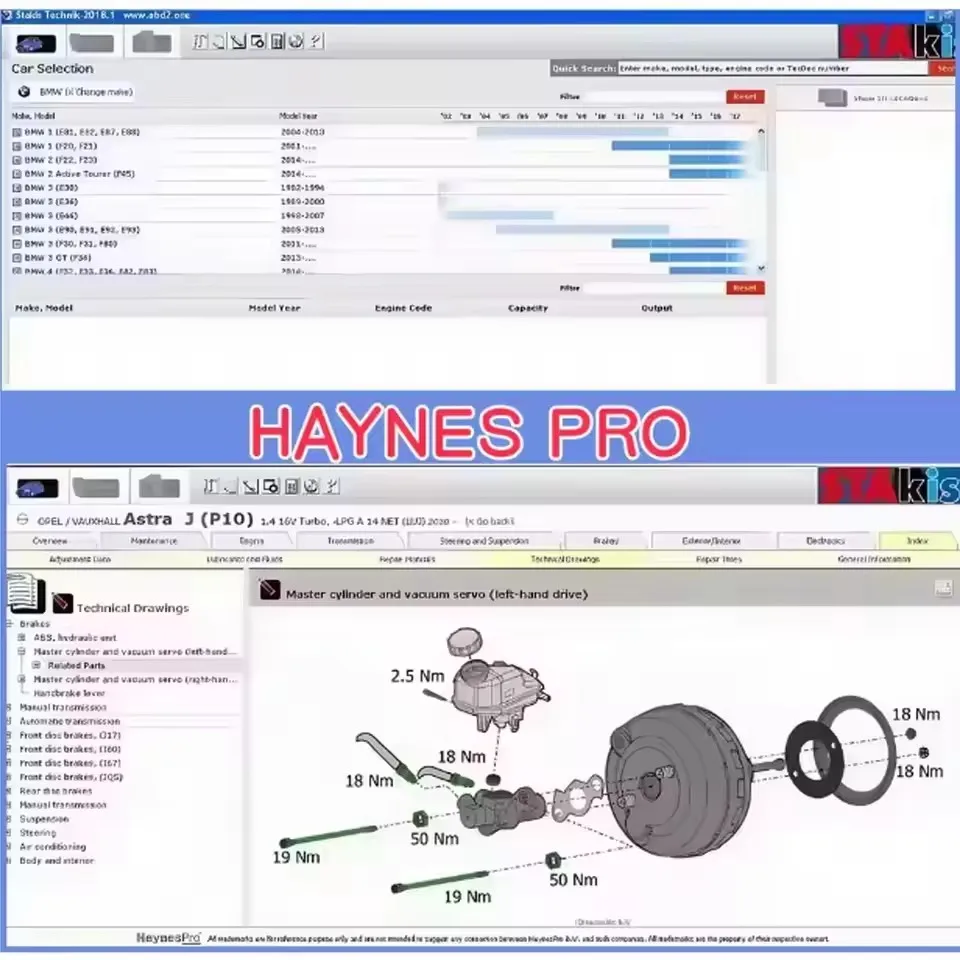 مجموعة الأدوات التلقائية الاحترافية 2025: Vivi2018، بيانات ومكونات Haynes PRO، ونظام صيانة Atris، والمواصفات الكاملة