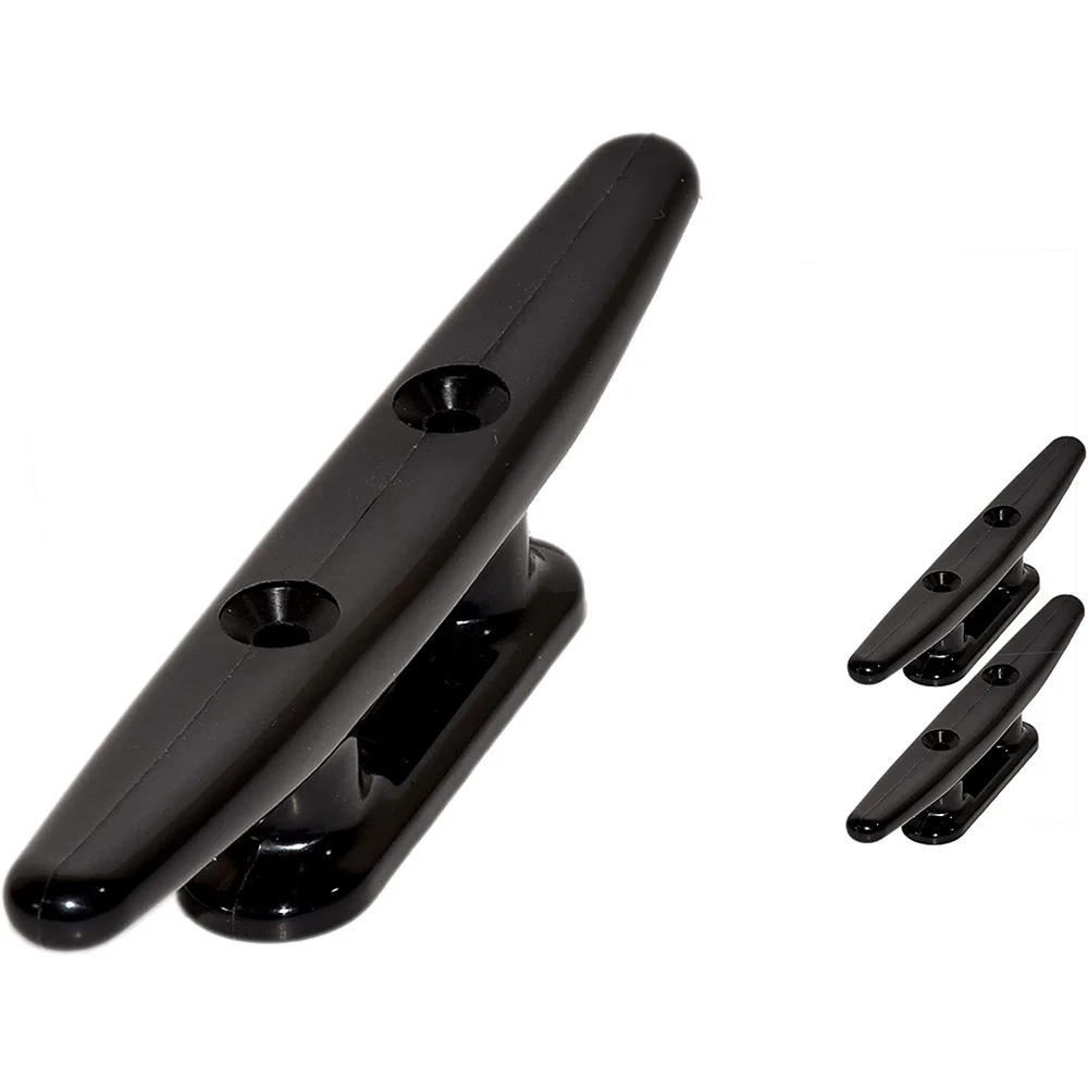 Confezione da 2 tacchette per barche in nylon nero da 6 pollici - tacchette per corda, kayak, tacchette per banchina per barche - perfette per la marina, il ponte, la decorazione nautica G