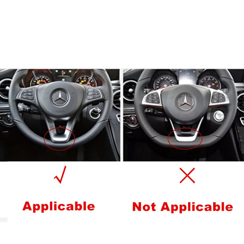 Adesivo de volante de carro para Mercedes Benz, Acessórios Interiores, Novo B, C, Classe E, Classe A, Classe C200L, GLC, GLK, CLA, GLA