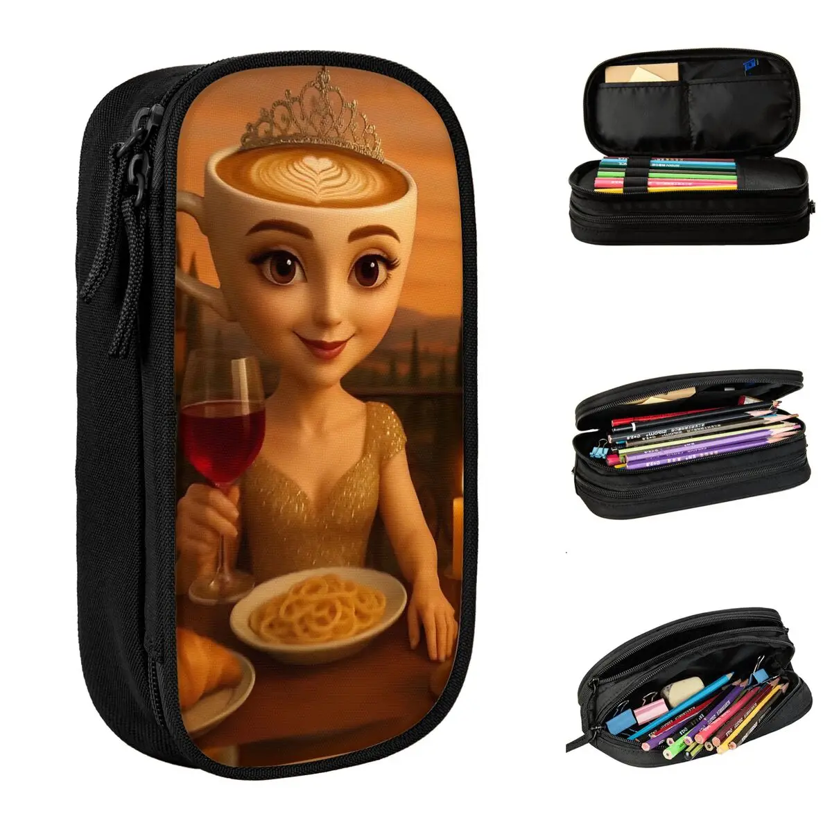 

Italian Brainrot Pencil Case BALLERINA CAPPUCCINA School Pencil Cases Canvas Girls Boys Lovely Portable Pen Box School
