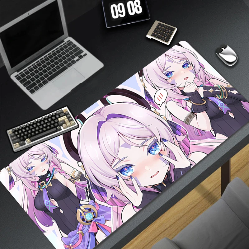 Mouse Pad Genshin Impact Citlali Desktop Mouse Mat Laptop Pink Purpel Anime Girl Mousepad PC Kawaii HD Print Gaming Keyboard Pad