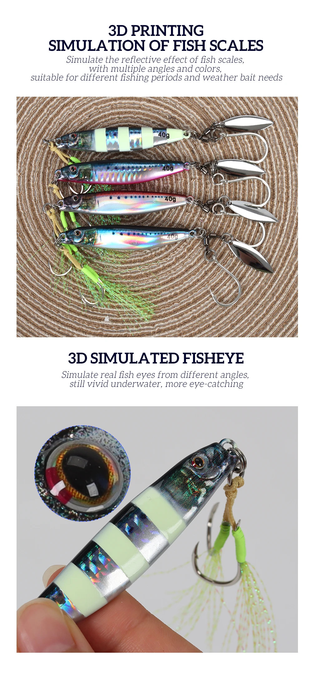 TOLU 2024 NEUER 3D-gedruckter S-förmiger, schnell sinkender Metall-Jig-Köder, 40 g, 60 g, 80 g, Salzwasser-Shore-Casting-Angelköder, vertikal – Detail 5