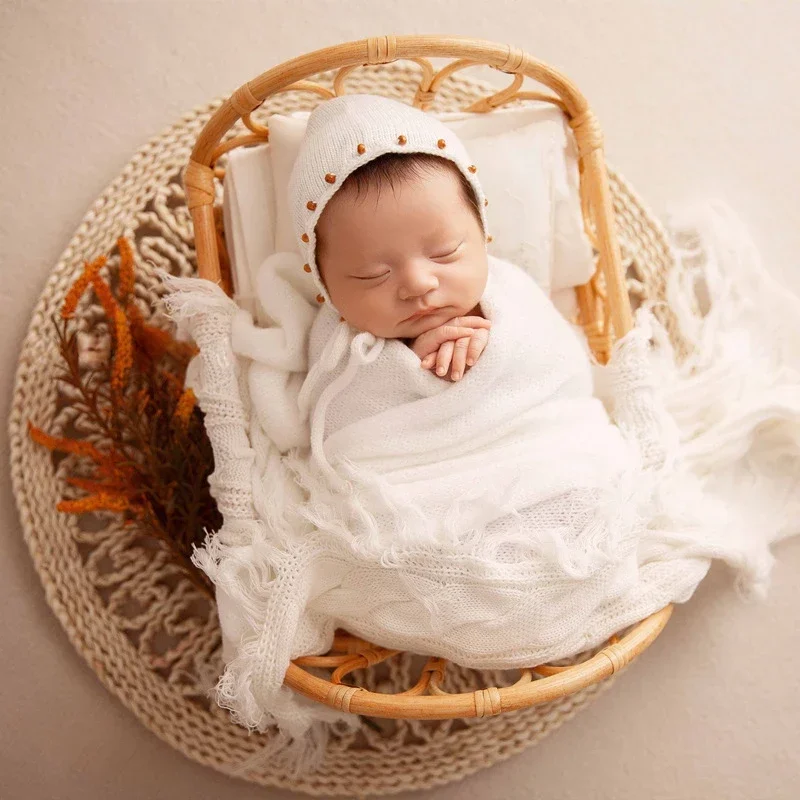 Newborn Photography Props Baby Chair Bed Retro Basket Baby Photography Props Container Infant Pose Shooting Studio Accessories