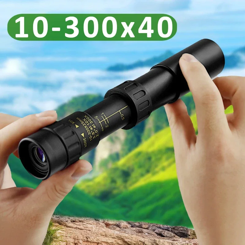 10X300 Zoom Telescope Powerful Monocular Long Range Low Light Night Vision Waterproof Monocular Portable Holder Tripod Camping G