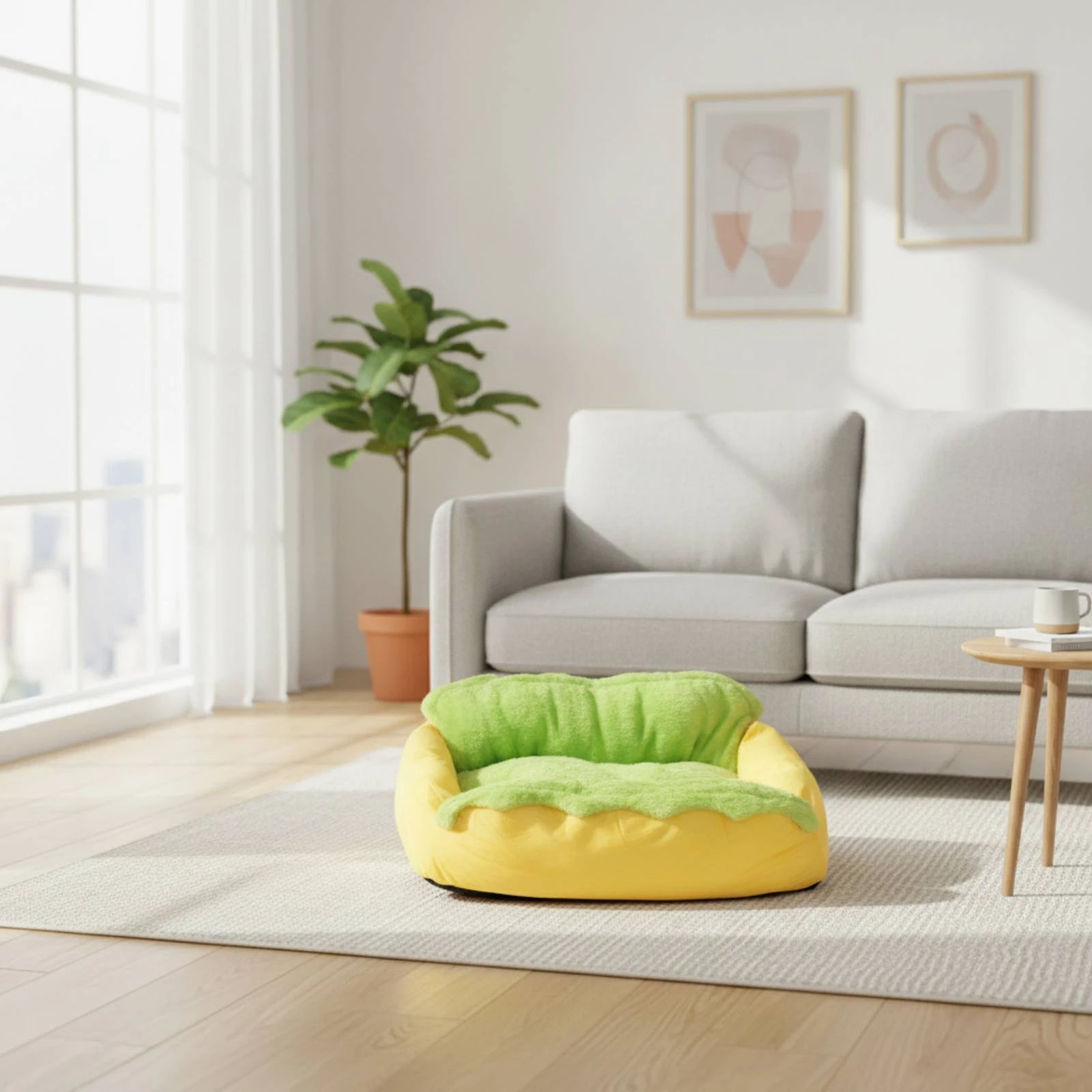 Hot Dog Pet Bed Cushioned Hot Dog Bed Cat Nest Warm Washable for Dogs, Indoor, Living Room