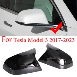Car Rearview Mirror Cover Decor Cap Side Wing Mirror Cover Replacement Car Styling Accessories Fit For Tesla Model 3 2017-2023