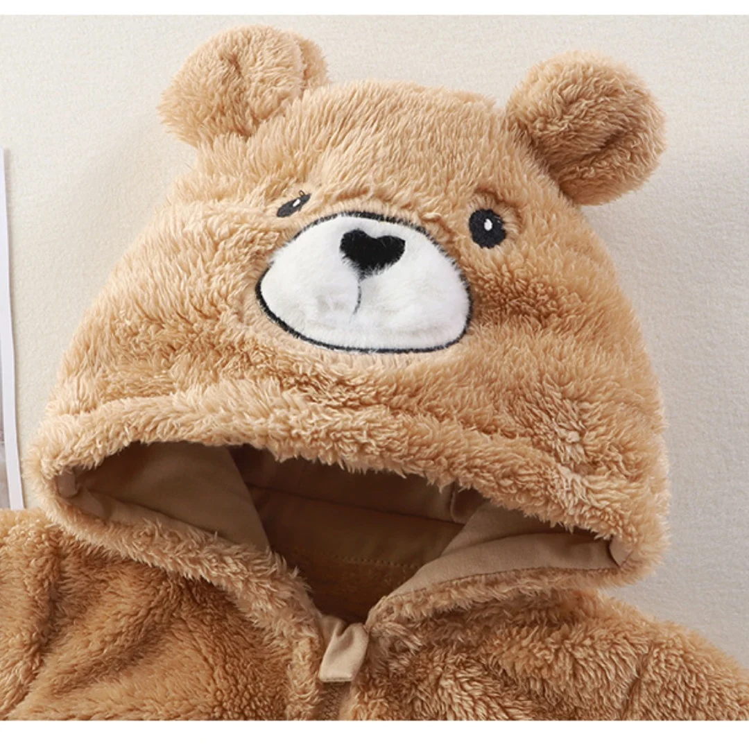 2025年 女の子 男の子服 暖かいふわふわロンパース 0-12ヶ月 新生児ベビーボディスーツ プラッシュ漫画動物柄ロンパース 足付き手付きジャンプスーツ