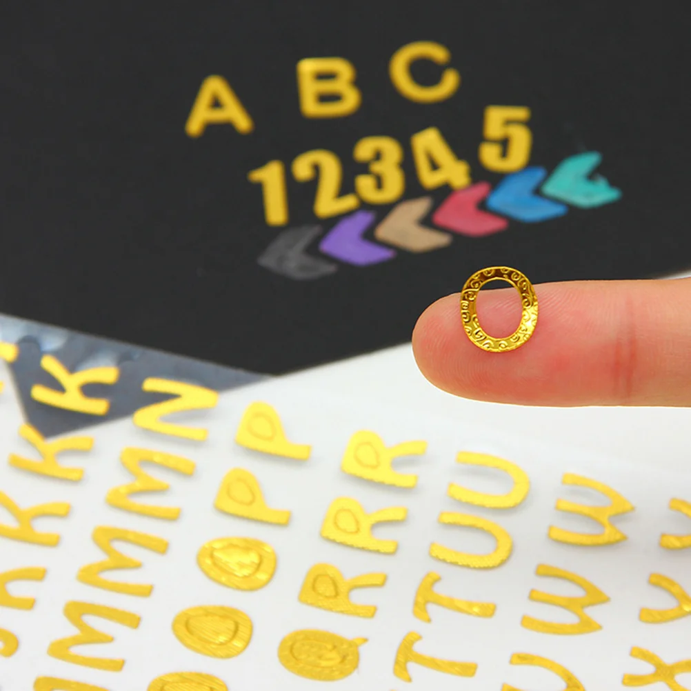 

9pcs Gold Silver Foil Alphabet Number Stickers 9 Sheets Scrapbook Craft Decals For Kids Diy Planner Laptop Luggage Water Bottle