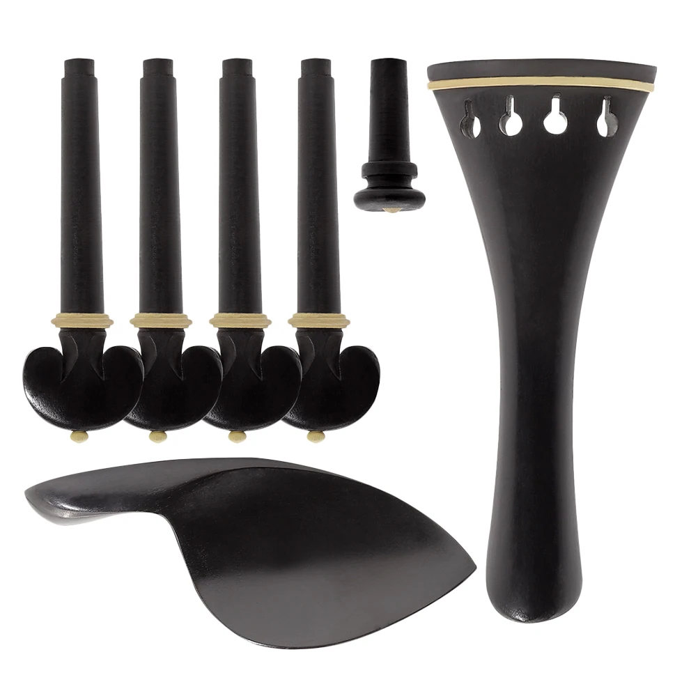 

Violin Accessories Wooden Tailpiece with Fine Tuners Tuning Peg Replacement Parts