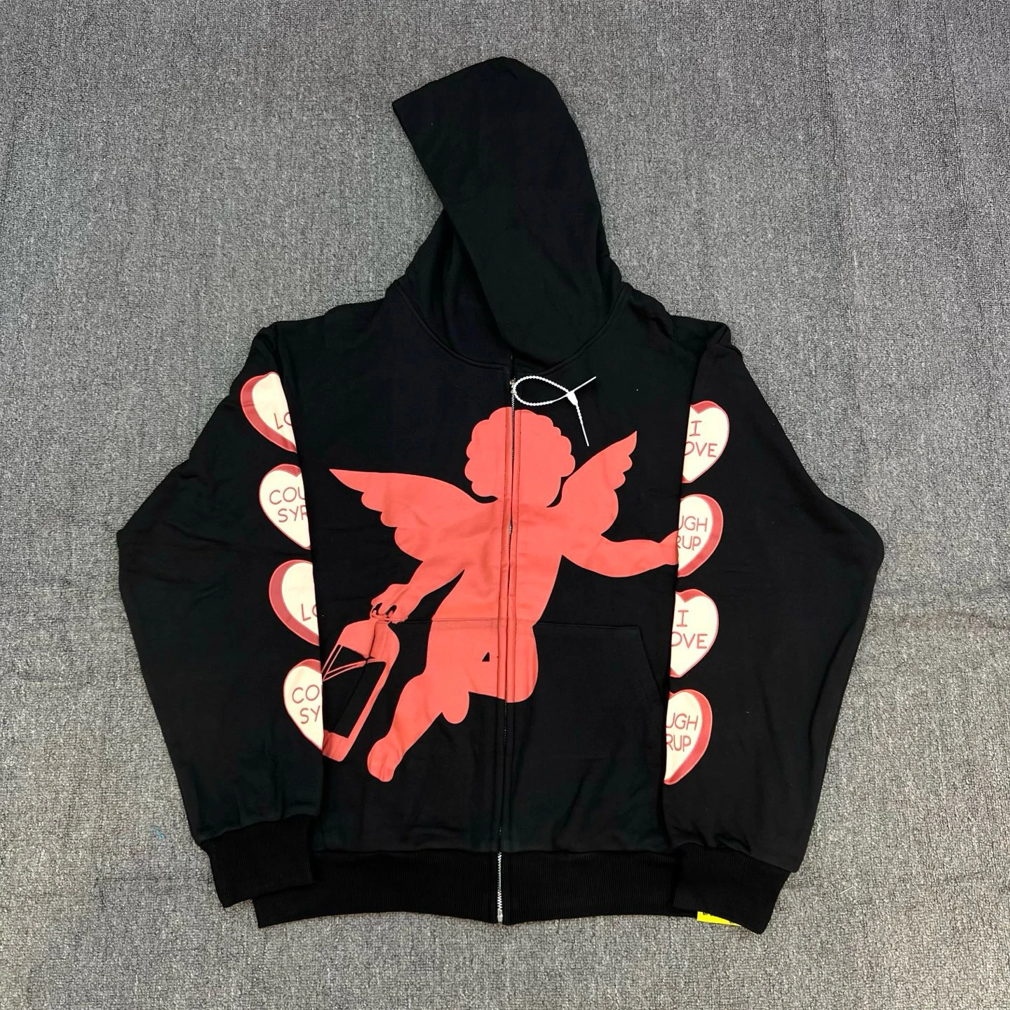 

Street Sle Hoodie Zipper Sweatirt Love Heart Casual Leisure Long Sve Youth Men's Faion Trendy Garment