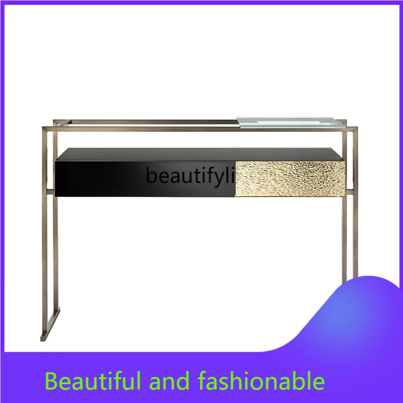 

Light Luxury Console Lobby Side View Narrow Table Post-Modern Minimalist Living Room Storage Decoration Entrance Cabinet