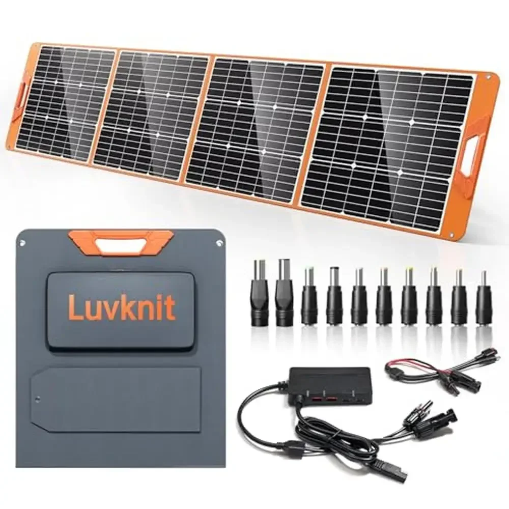 

Foldable 200W Portable Solar Panel with Adjustable Kickstands Waterproof IP65 Solar Cell Charger RV Car Boat Fast Charging with