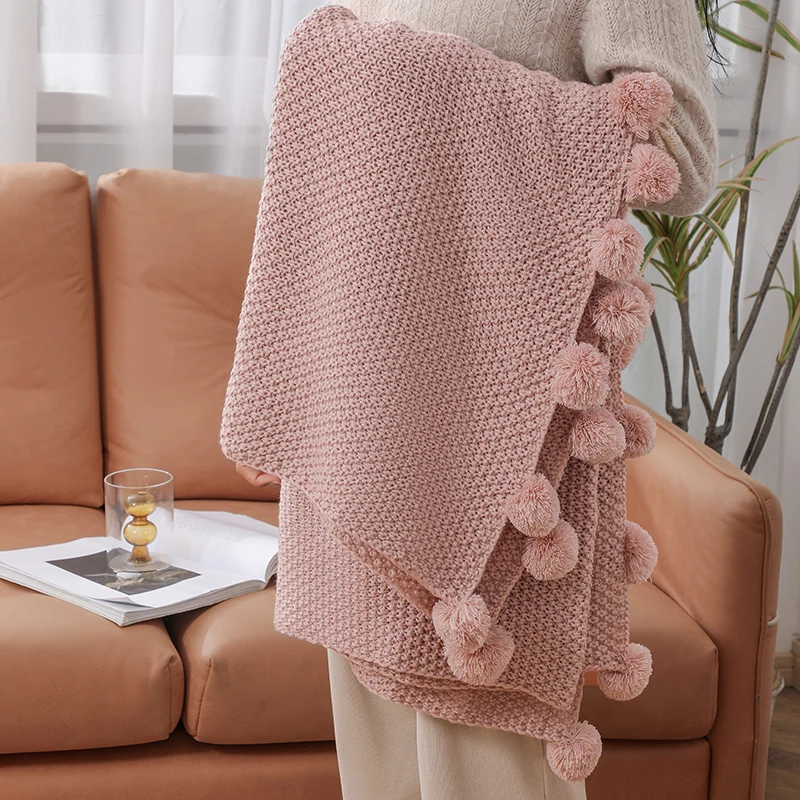 Couverture de queue de lit avec canapé et serviette, fil rayé rétro nordique, couverture de serviette de queue de lit, document solide