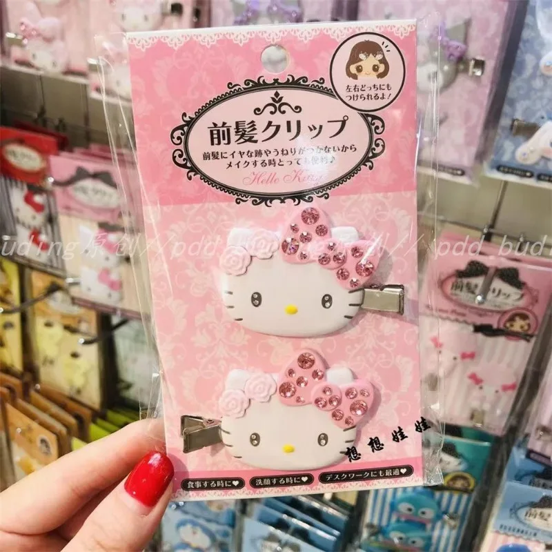 

Hello Kitty Hairpin Cute Cartoon Originality Spot Drilling Side Clip New Fashion Delicate Personality Hair Accessories Gifts