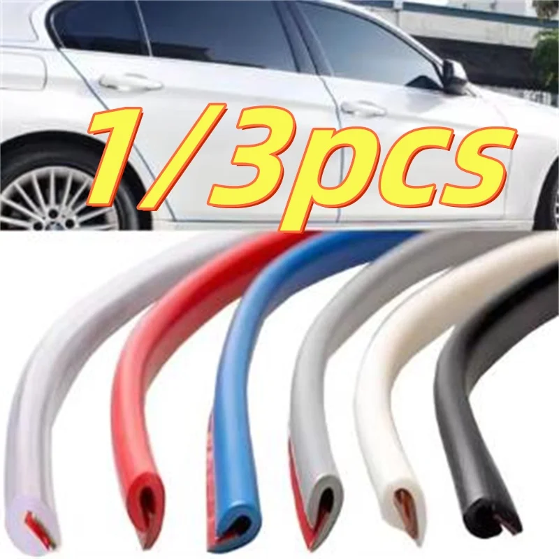 1/3PCS 5m U Type Universal Car Door Protection Edge Guards Trim Styling Moulding Strip Rubber Scratch Protector For Car Auto