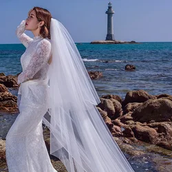 Hot Sale White Ivory 3 Meter Bridal veil Long Cathedral with Comb Two Layer Cut Edge Weddings Accessories Velo De Novia 2026