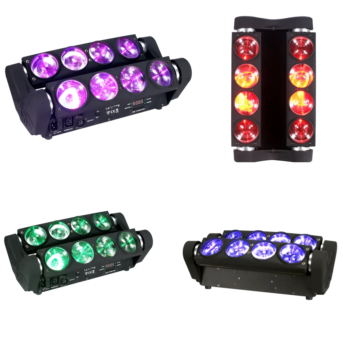 8x15W 4in1 RGBW 빔 이동 헤드 워시 DJ 바 스트로브 무대 효과 Led 스파이더 라이트