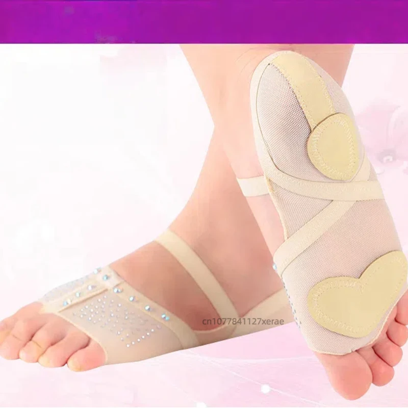 Новые балетные танцевальные кроссовки, балетный чехол на переднюю часть стопы, ремешок с горячими бриллиантами для танца живота, накладки на носок, аксессуары для танцевальных выступлений