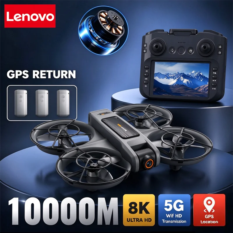 Lenovo S156 GPS Drone 8K HD Wide Angle Dual Camera Intelligent Obstacle Avoidance Brushless Motor Screen Remote Control Drone