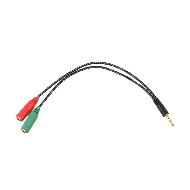 3.5 TRRS Y Adapter kabla rozgałęźnego 3.5mm słuchawki Audio zestaw słuchawkowy do 2 słuchawek Jack mikrofon Audio kabel do słuchawek