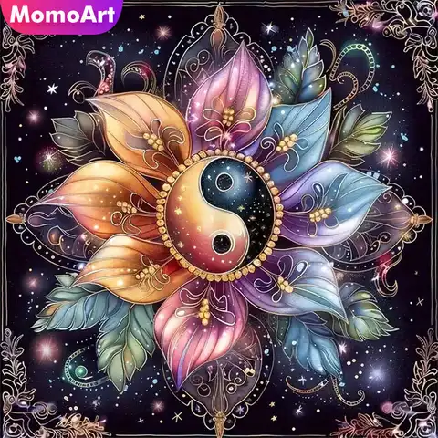 Momoart DIY Diamond Mosaic Mandala Flower Embroidery Tai Chi Pattern For Adults Beginners Diamond Painting New Arrival Wall Art