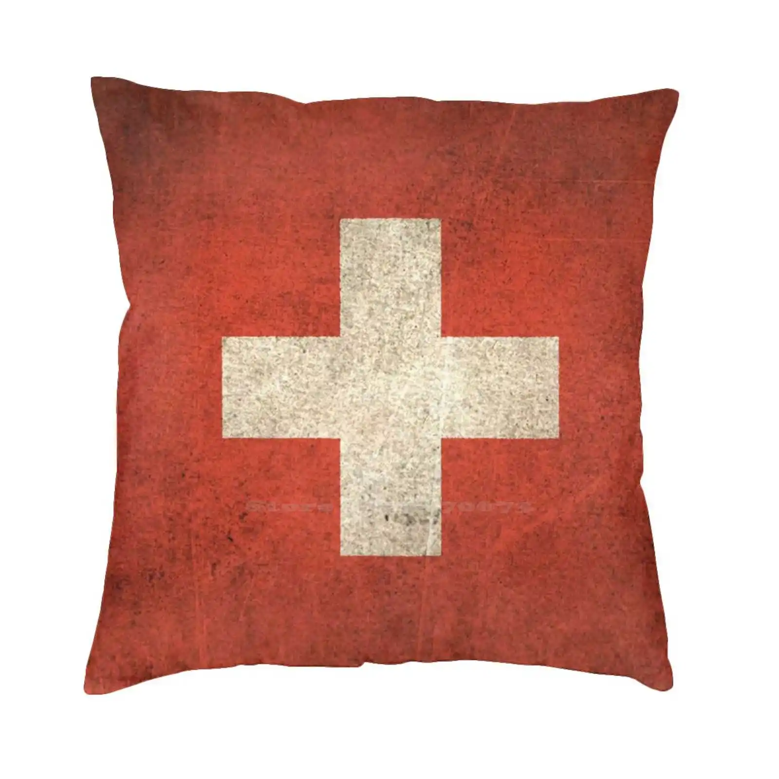 

Старая и потертая винтажная футболка с флагом Швейцарии, хлопковая футболка, винтажный швейцарский флаг, старый швейцарский флаг, потертый швейцарский флаг