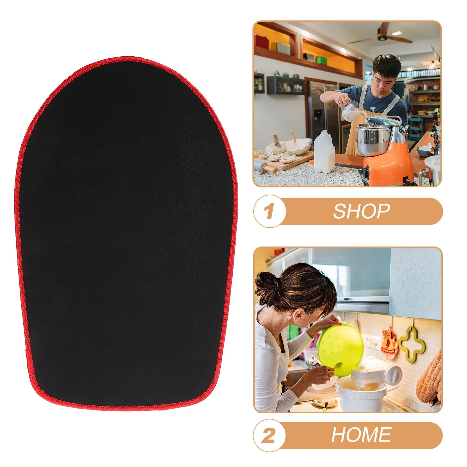 

Non slip Mat Mixer Stand 4 5L 5L Black Edge Kitchen Countertop Anti Pad Rubber Material Easy Clean Mixer Slider Mat
