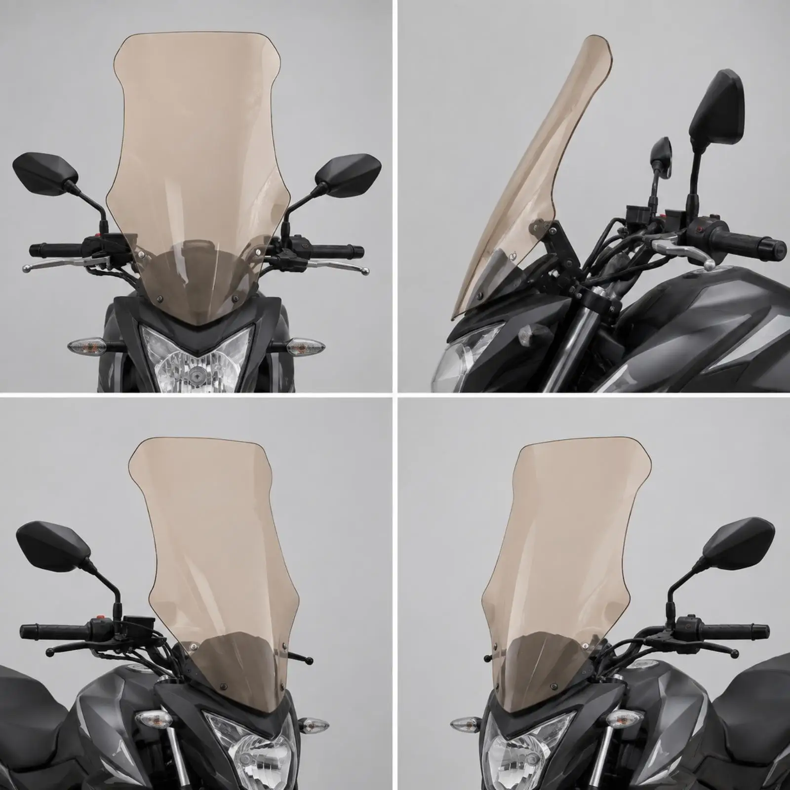 Motorcycle Windshield Acrylic Front Screen for Southern Feisha 150 Tinted Curved Shield Glare Reducing Wind Diverter