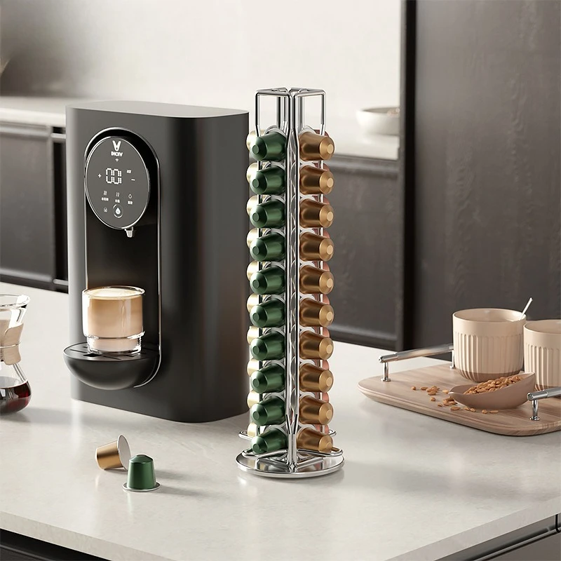 

Coffee Pod Holder Stand Rack For Display Nespresso Capsules Plating Black/Silvery Metal Holders Rotatable Racks High Quality
