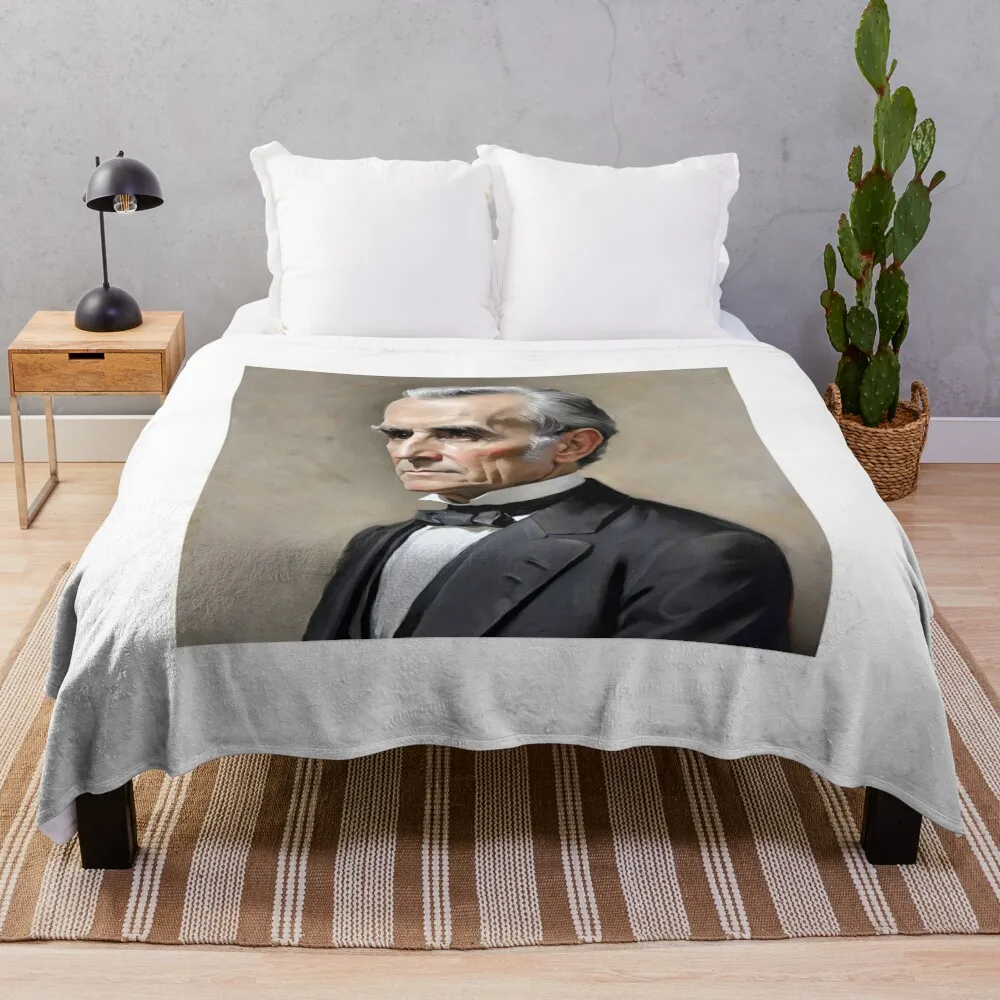 Portrait Of James K. Polk- U.S. Presidents Series Throw Blanket valentine gift ideas Cute Hair funny gift Blankets