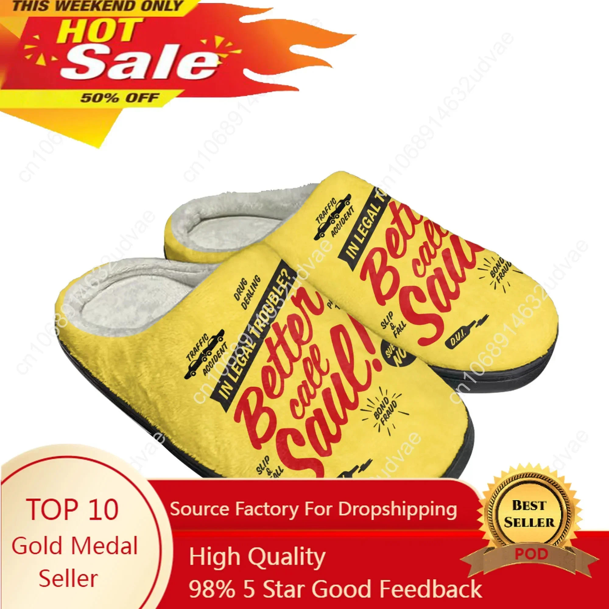 Better Call Saul Home Cotton Slippers Plush Bedroom Casual Keep Warm Mens Womens Shoes Thermal Indoor Slipper Customized Shoe