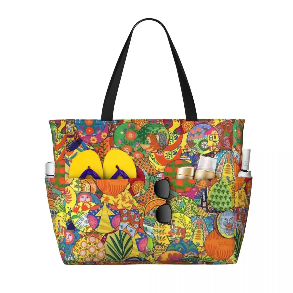 Another Pryimachenko Collage Beach Travel Bag, Tote  Modern Adult Daily Shoulder  Multi-Style Pattern