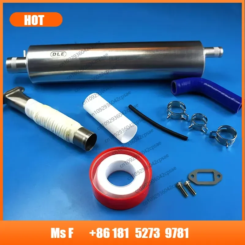 DLE55RA Long Exhaust Muffler Complete Kit With Full Accessories For RC Fixed Wing Gaso line Airplane Engine
