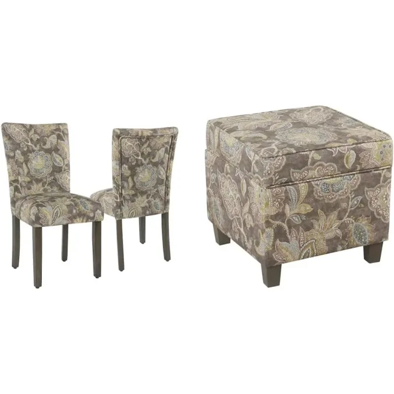 

Parsons Classic Upholstered Accent Dining Chair, Set of 2, Multicolor Gray Floral & Home Decor K7342-A824 Classic Square