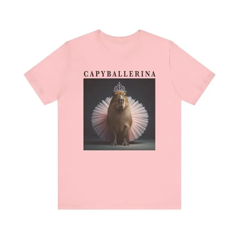 Capybara Ballerina T shirt Cute Animal BalleT Top Unique Print Funny Dancing