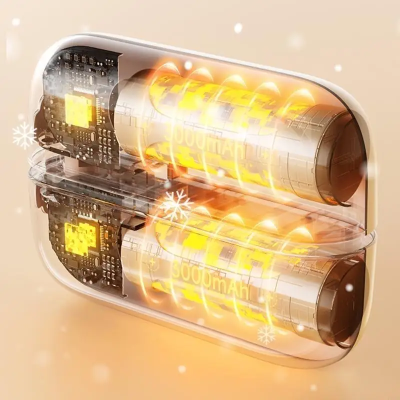 Split Type Warmers Rapid Heating Full Coverage Warmth Chargeable Hand Warming Tool for Winter All Day Use