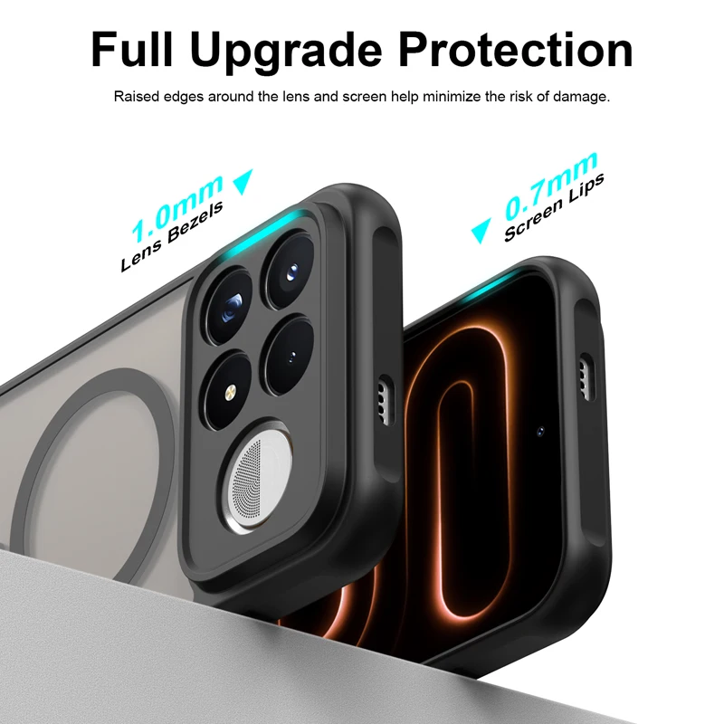 Case For Xiaomi Redmi K100 Pro Max ELVEV Magnetic Translucent Frosted Matte PC+Soft TPU Skin-Friendly Waterproof Cover