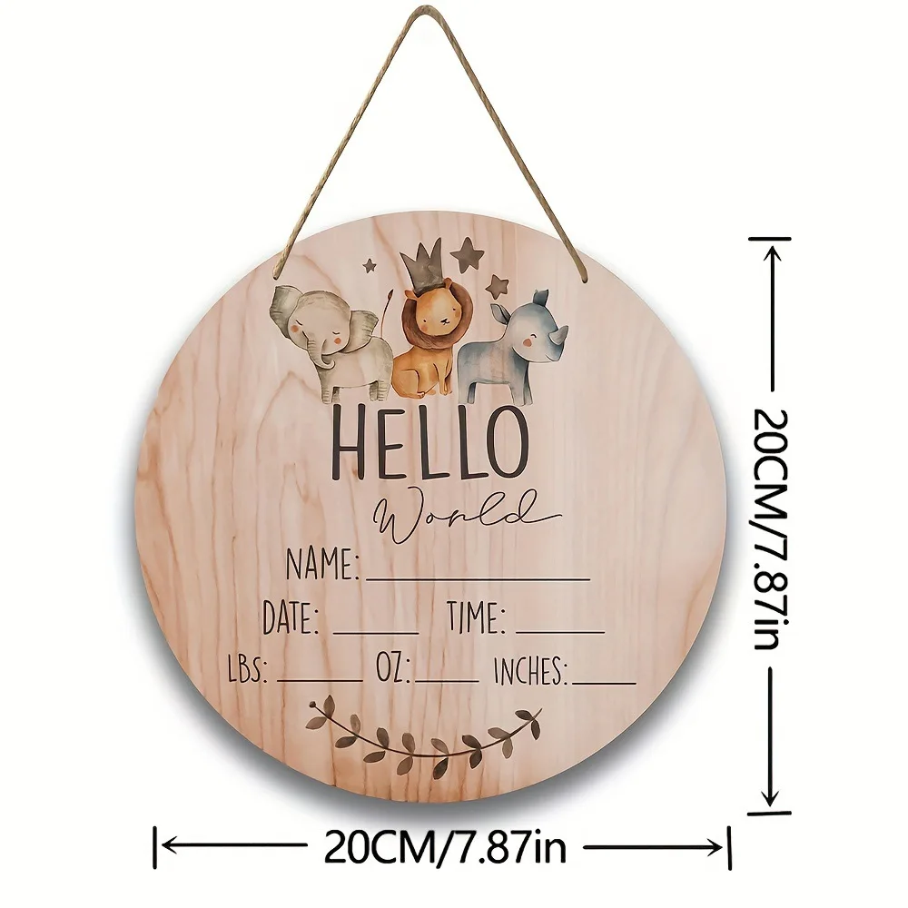 Newborn Boys or Girls Baby Announcement Sign Hello World Newborn Welcome Door Sign Baby Shower Nursery Gift