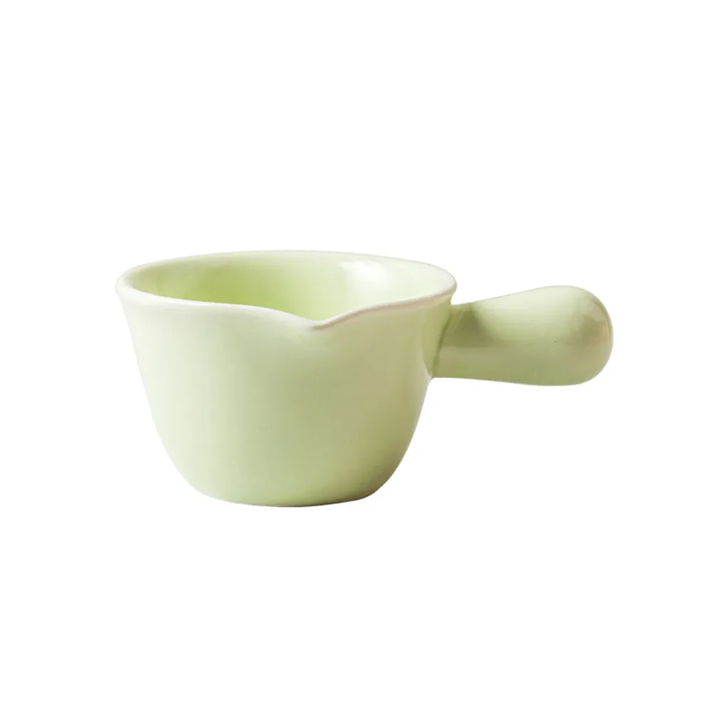 Ceramic Milk Pot Single Handle Mini Cooking Pot 70Ml High Temperature Resistant Milk Pan Multipurpose Porridge Small Stockpot