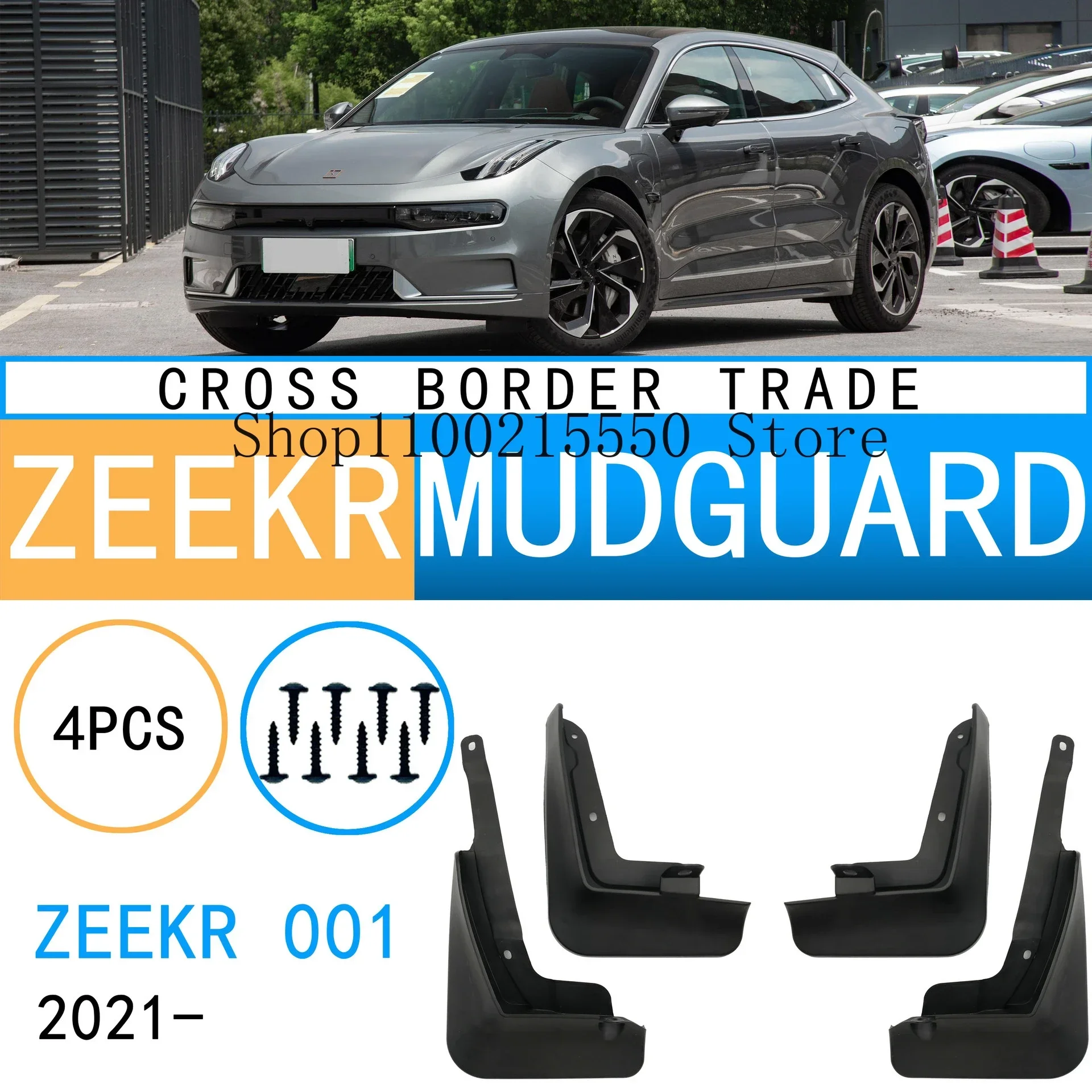 

For Zeekr 001 2021 2022 2023 Car Styling Mudguards Plastic Fender Cover Flares Splash Guard Cover Exterior Mud Flaps Accessories