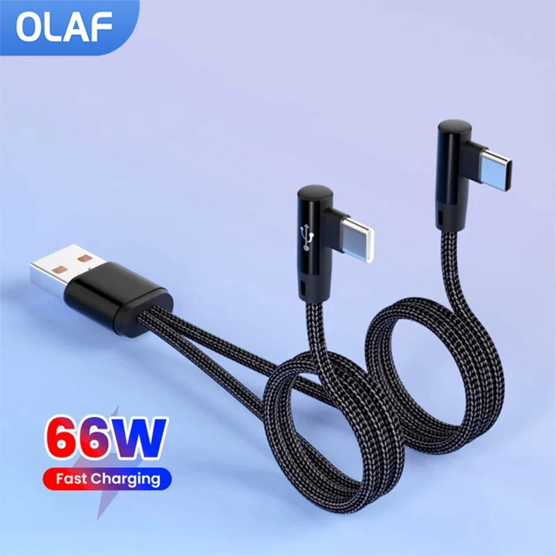 66W USB A To Dual Type C Cable Fast Charging 0.2M/1.2M Short Cable For iPhone 15 Sumsung Power Bank USB A To USB C /Micro Cable