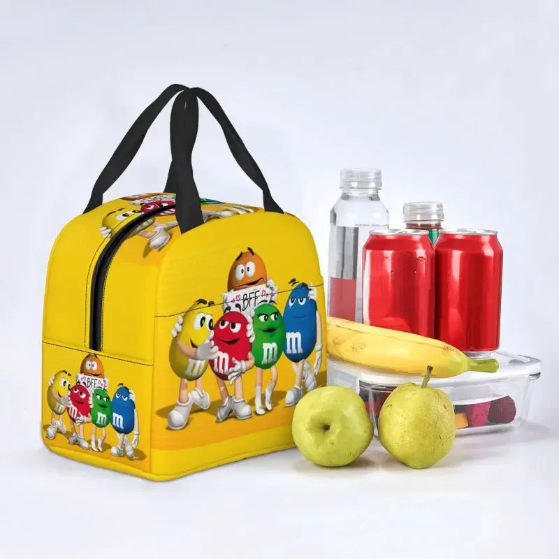 M y MS Candy Character Bolsa de almuerzo para mujer con aislamiento térmico para oficina de adultos