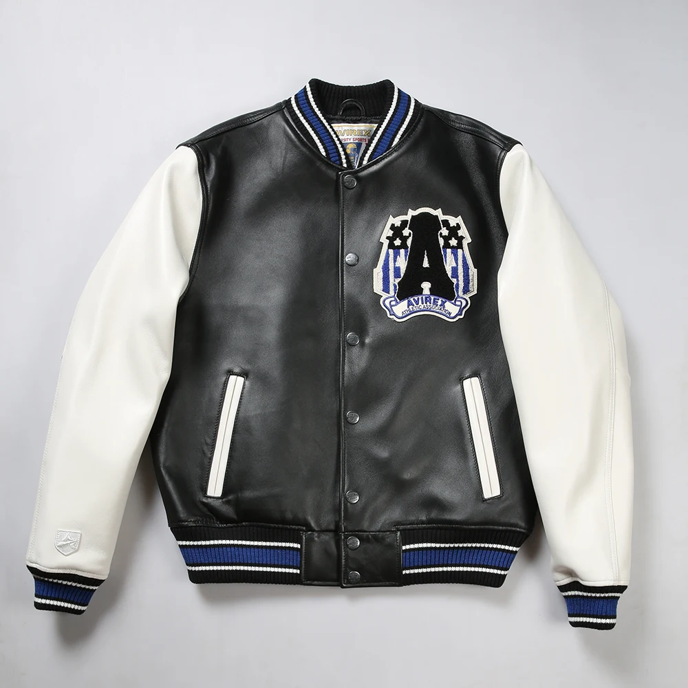 

USA Size Varsity Jackets 100% European Lambskin Fashion Casual Baseball Jersey Chenille Embroidered Patch Genuine Leather coat