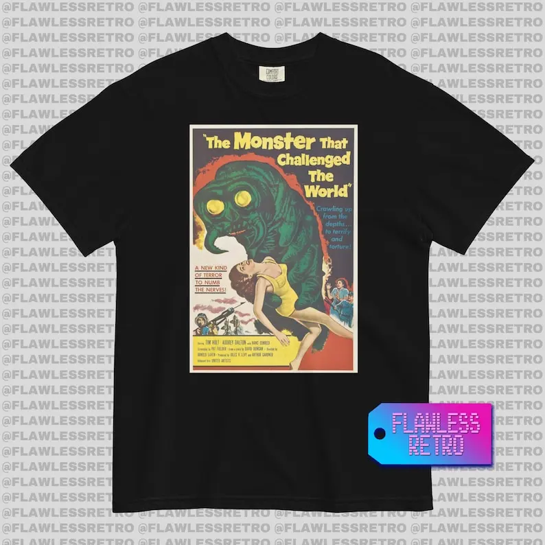 

MONSTER That CHALLENGED WORLD Retro Horror Tee