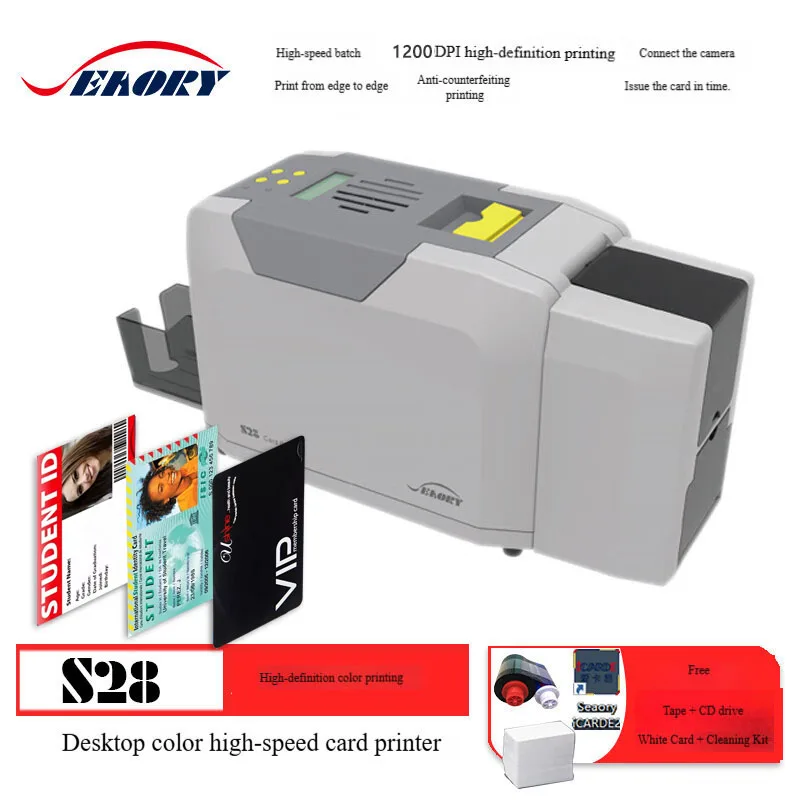 Seaory S20/26/28 Dual-sided PVC Card Printer Plastic ID Smart NFC RFID Magnetic Chip Card Printer For Office Business Employee