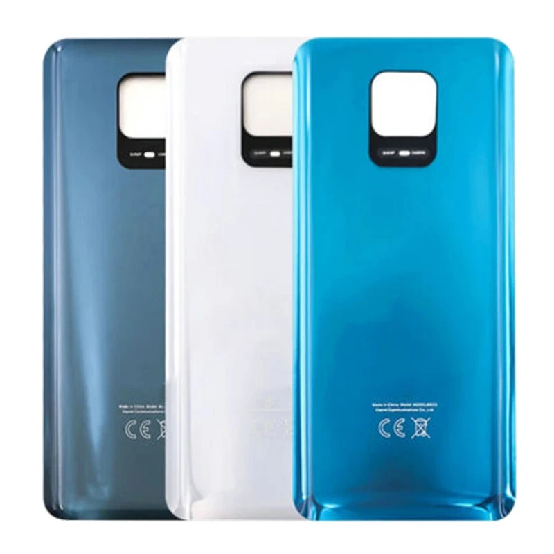 For Xiaomi Redmi Note 9 Pro / Note 9S 64MP Battery Back Cover Rear Door 3D Glass Panel Housing Case Camera lens Adhesive Replace