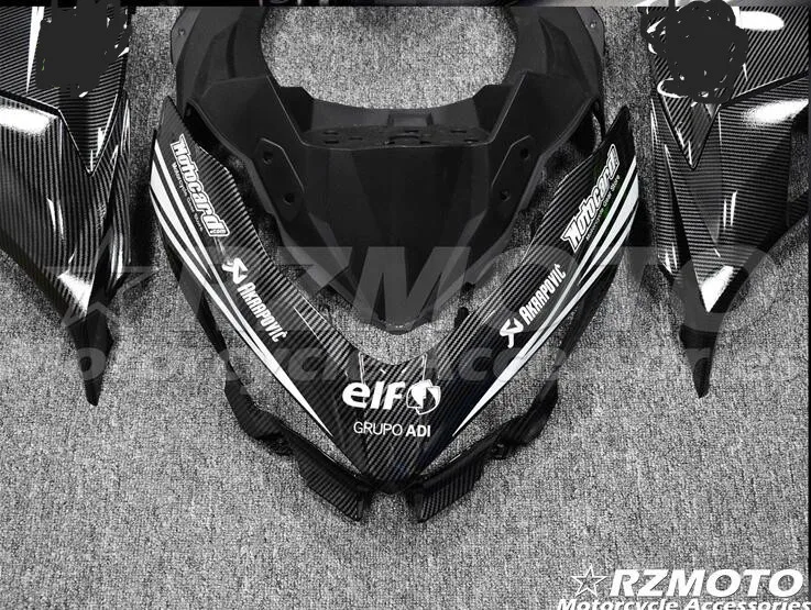 Water Transfer Carbon Fiber Lacquered Motorcycle Fairing Parts For Kawasaki Ninja 400 2019 2020 2021  All Sorts 0f Color No.2873