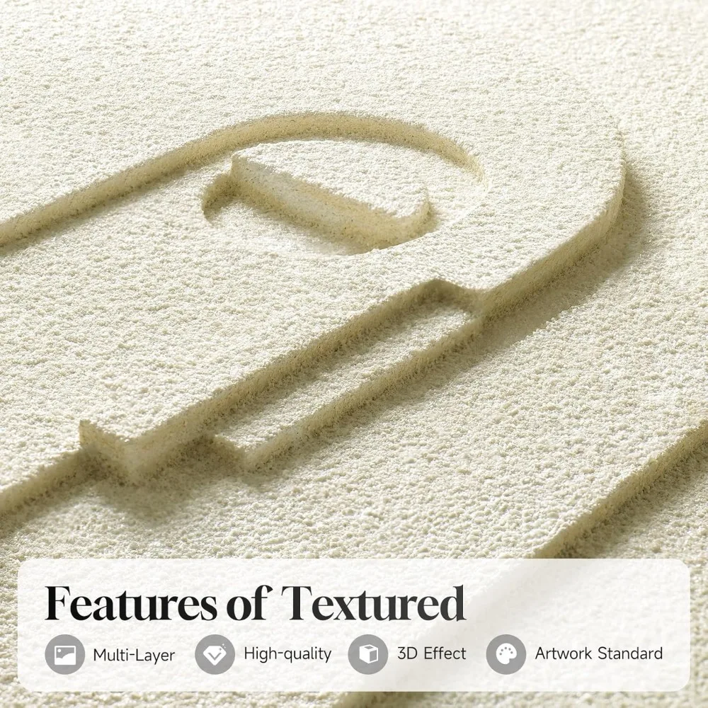 لوحات فنية تجريدية بإطار ثلاثي الأبعاد، 3 قطع لوحات فنية حديثة للجدران، نسيج حجر رملي هندسي أسود وأبيض وبني #3