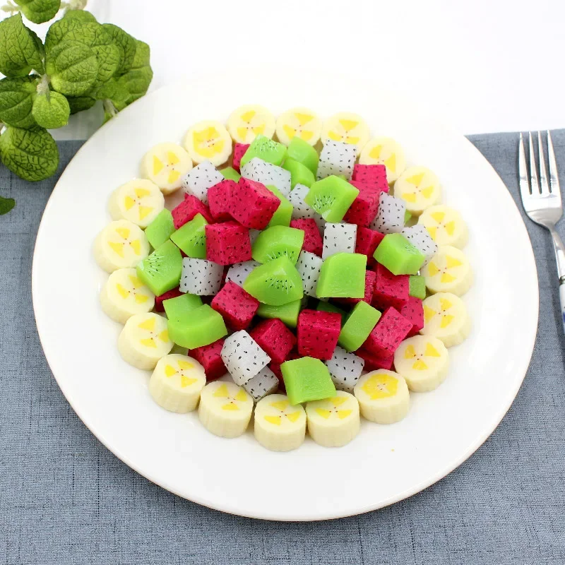 Artificial Fruits Pvc Simulated Fruit Slice Fake Pitaya Kiwi Banana Model photo props